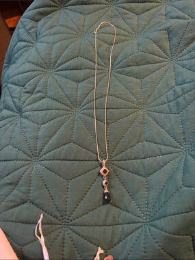 Judith Ripka Silver Necklace with  Dark Brown Accents